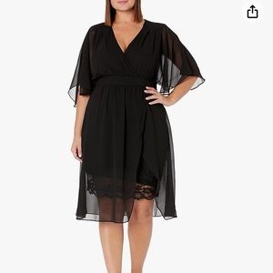 City Chic black lace detail love affair dress Sz 16 new